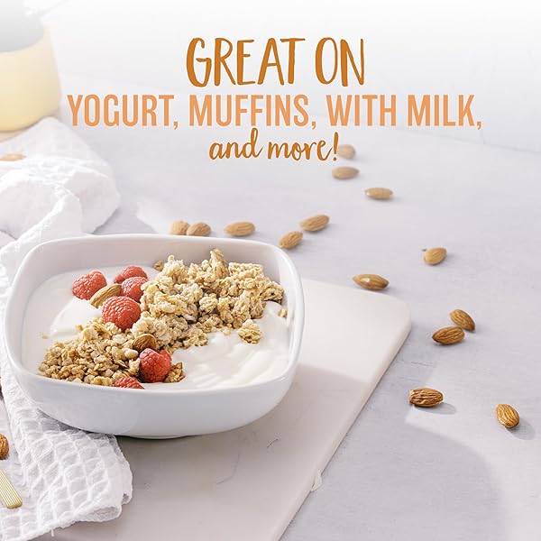 OATSOME VANILLA ALMOND GRANOLA, GLUTEN FREE, NON-GMO, 5G PROTEIN, MADE WITH WHOLE GRAIN ORGANIC OATS, HONEY, ALMONDS, & VANILLA, FOR PROTEIN SNACKS CEREALS BREAKFAST YOGURT, 10 OZ BAG