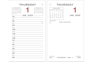AT-A-GLANCE 2026 Desk Calendar Refill, Daily, 3-1/2" x 6", Standard, Loose-Leaf (E0175026)