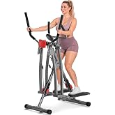 KEY2FUN Air Walk Elliptical, 500LBS 6-Level Adjustable Resistance Bands Foldable Air Walk Elliptical with LCD Monitor, Device Holder, Low-Impact Workout for Home Gym