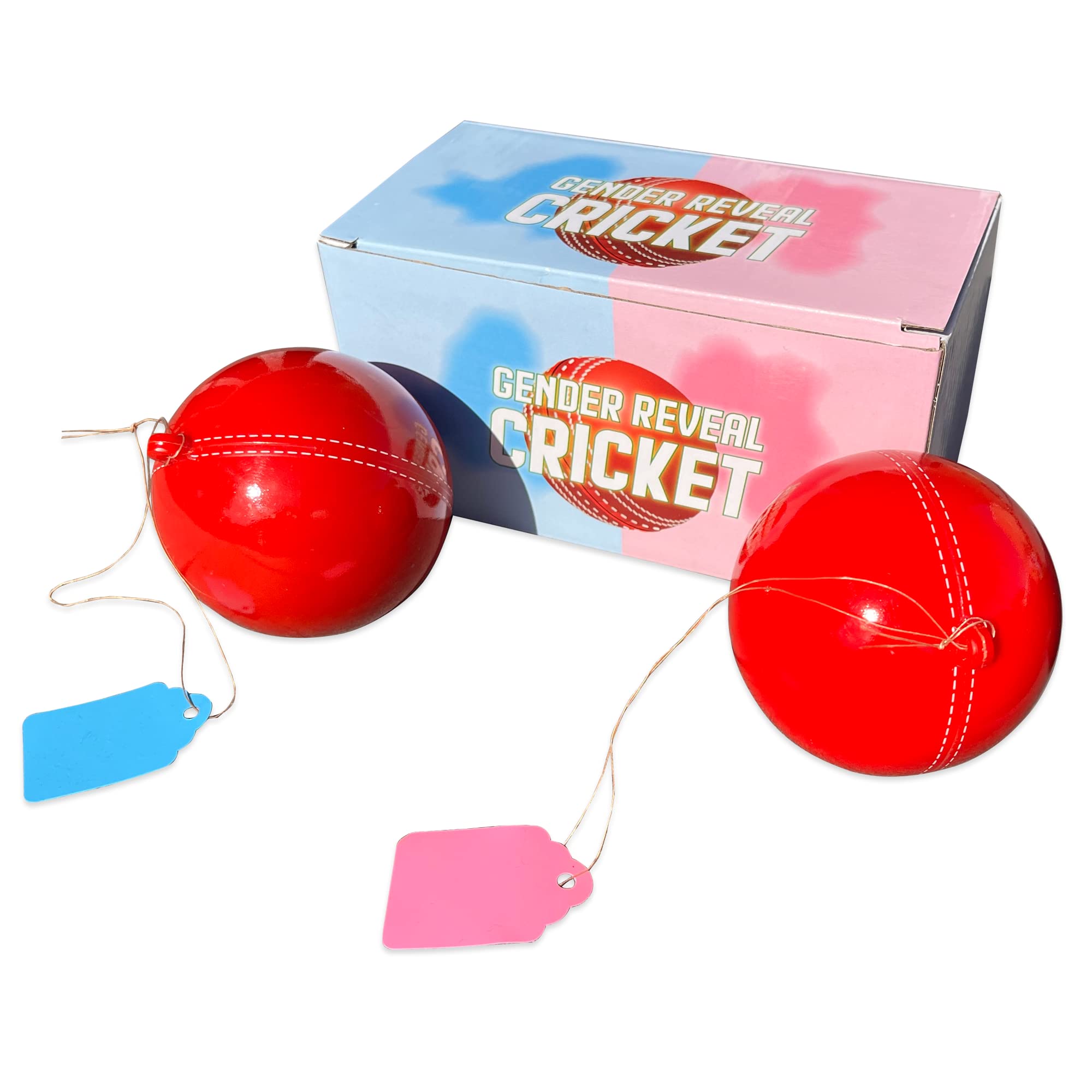 Sass Party & Gifts Gender Reveal Exploding Cricket Ball - Includes Blue and Pink Powder - Perfect Reveal For Cricket Fans