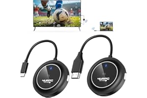 4URPC Wireless HDMI Transmitter and Receiver 4K@30Hz, 2.4G/5G Plug & Play USB-C Wireless Display Adapter & HDMI Extender with PD 3.0, Stream Video and Audio to TV/Monitor/Projector from Laptop/PC/iPad/Phone