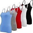 BQTQ 5 Pcs Women's Camisole Tank Top Undershirt Spaghetti Strap Basic Camisoles