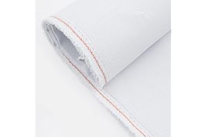 Aida Cloth 14 Count Cross Stitch Fabric, White,Multi-Purpose Embroidery Cloth 59 X 39