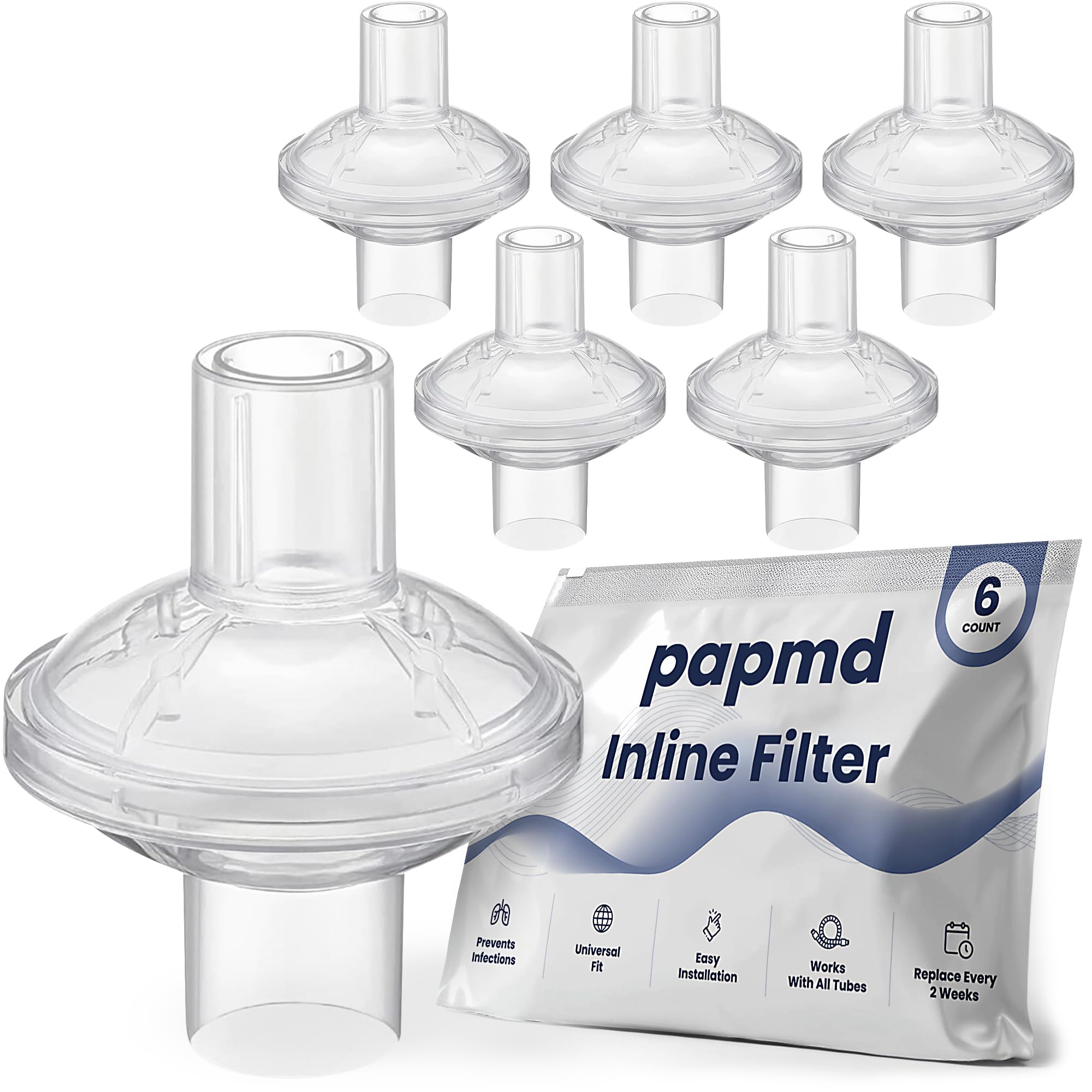 Photo 1 of *** ONLY 1****. Pap MD Inline CPAP Filters for CPAP Machines | Clean Air & Enhanced Comfort, High-Efficiency Filtration for Particles & Odors, 6 Pack for 3 Months Supply | Video Instructions