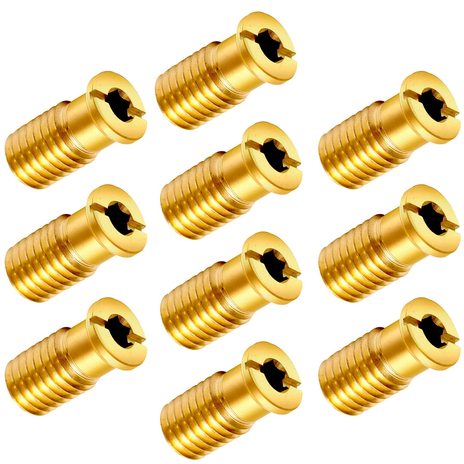 Photo 1 of 10 Pieces Brass Pool Cover Anchors Screws Pool Safety Cover Anchor Replacement Kit, Heavy Duty Pool Cover Anchors Concrete