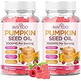 BVIVLOO Pumpkin Seed Oil Gummies with Saw Palmetto, Organic Pumpkin Seed Oil Supplement, High-Purity Extract for Hair Growth, Skin Health, & Immune Support, Raspberry Flavor, 120 Count