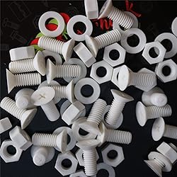 20 x White Countersunk Screws Polypropylene
