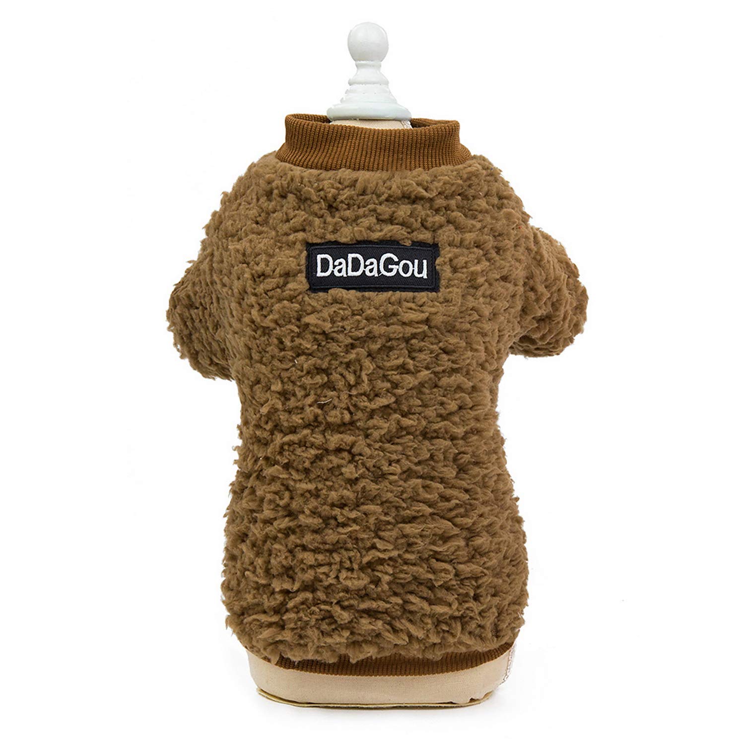 SMALLLEE_LUCKY_STORE Soft Sherpa Fleece Jumper for Small Dog Cat Sweatshirt Jacket Pullover Sweater Puppy Kitten Winter Coat Warm Pet Clothes,Brown S — image 1