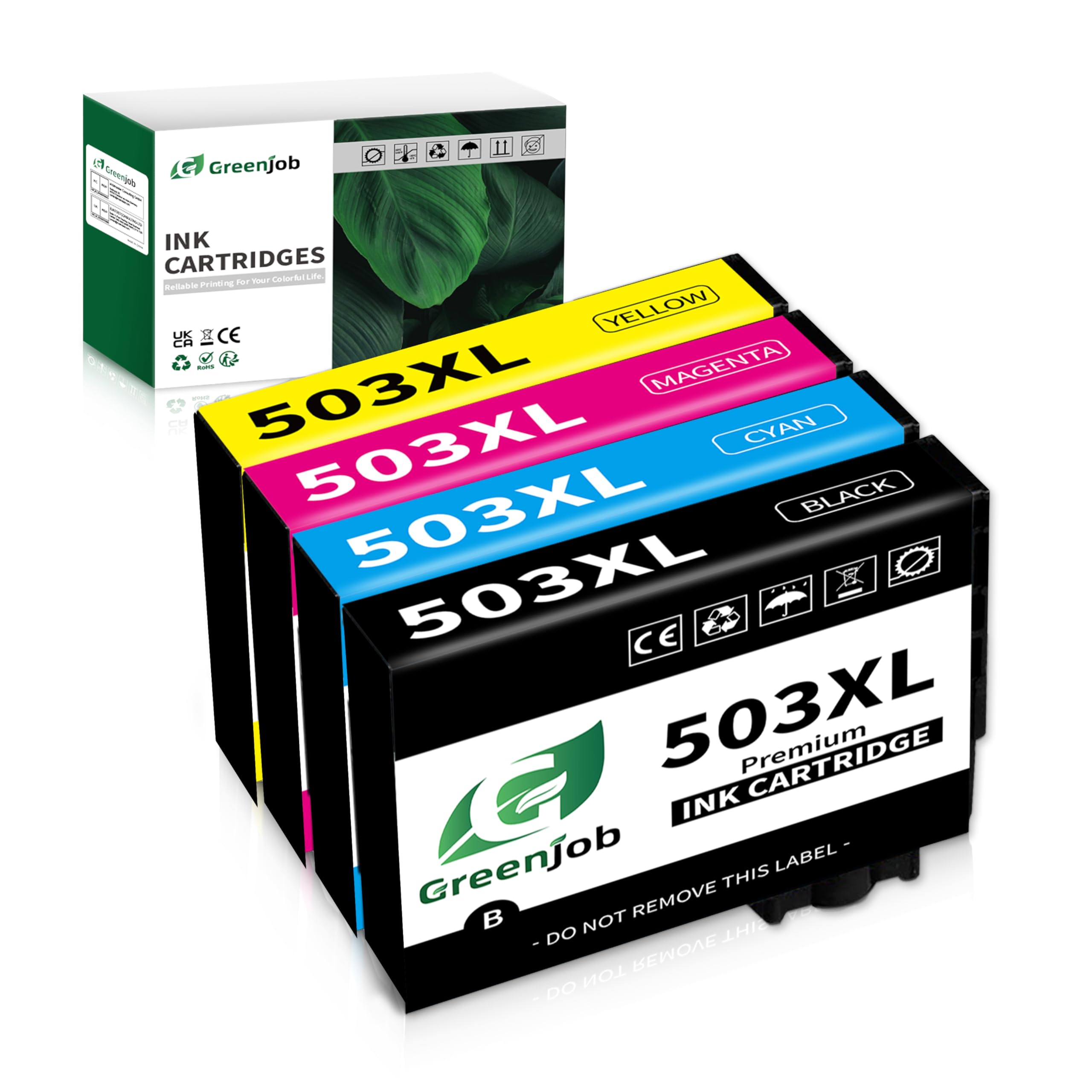 Greenjob 503XL Ink Cartridges Replacement for Epson 503 Ink Cartridges Multipack Compatible with Epson Expression Home XP-5200 XP-5205 XP5200, Workforce WF-2960 WF-2965 WF-2960DWF WF-2965DWF (4 Pack)