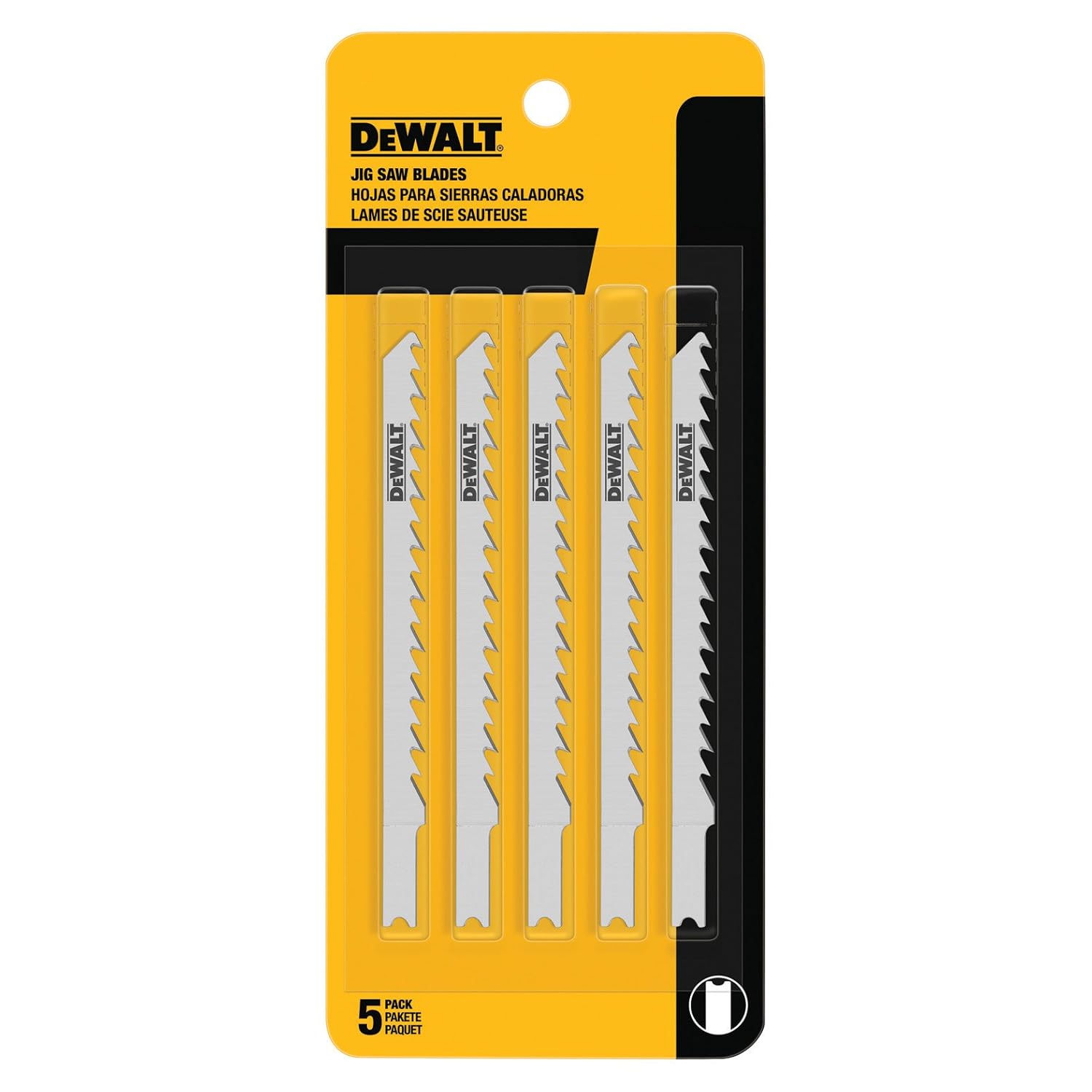 DEWALT DW3700-5 4-Inch 6 TPI Very Fast/Rough HCS U-Shank Jig Saw Blade (5-Pack)