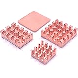Easycargo Raspberry Pi 4 Heatsink Copper Kit + 3M 8810 Thermal Conductive Adhesive Tape, Raspberry Pi Copper Heatsink for Coo