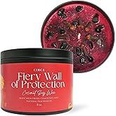 Circe Spell Candle “Fiery Wall of Protection” Coconut Soy Wax Candle Jar– Premium Hand Poured & Long Burning– Herbs, Crystal & Natural Fragrance Oils- Repel Negativity & Shield Aura - Gift - 8oz