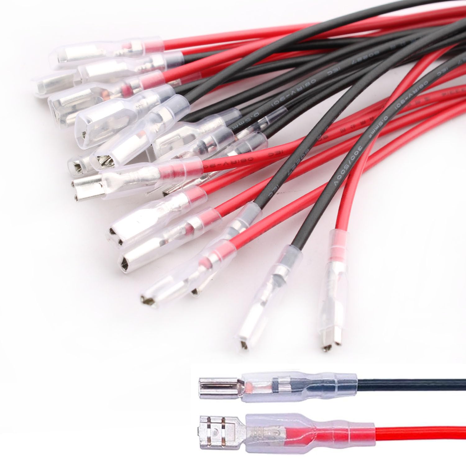 RUNCCI-YUN 20Pcs 2.8mm 4.8mm Female Spade Connectors, Insulated Crimp Terminals Wire Terminal Connector for DIY Electrical Motorcycle Vehicle Boat Wiring