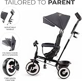 Kinderkraft ASTON Tricycle Baby Push Trike 9m-5y Gray with Parent Handle view 4