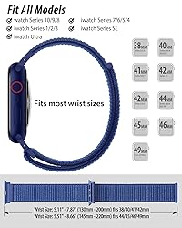 Nylon Loop Sport Band Compatible with Apple Watch