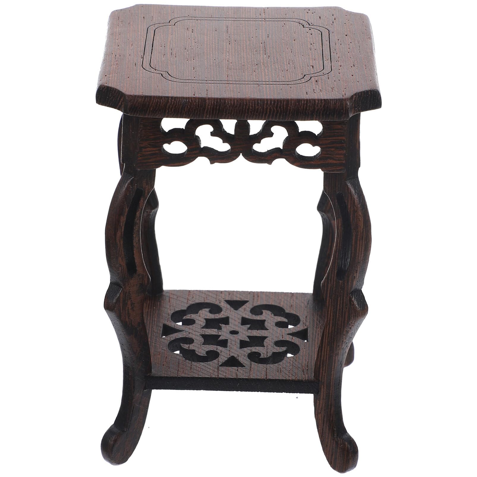 VOSAREA Plant Holder Wooden Stool Plant Stand Chinese Display Stand Retro Pot Holder Decorative Planter Shelf Fishbowl Rack for Indoor Outdoor Garden Decor Plant Display Stand