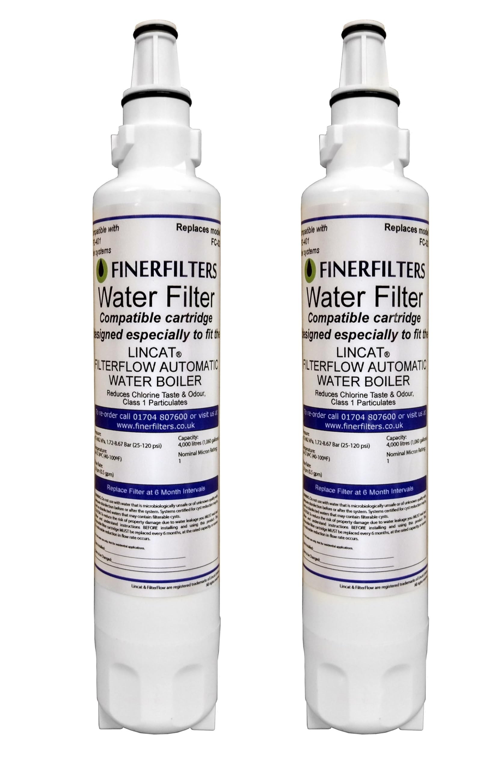 Finerfilters FF-FC02 Compatible with Burco AKR109 Replacement Drinking Water Filter Cartridge (2 Pack)