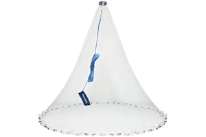 Proximitck American Saltwater Fishing Cast Nets, Premium Bait Trap Casting Net 4Ft 6Ft 8Ft 10Ft 12Ft Radius Size with Stainless Steel Round Weights, 3/8 in Mesh Size