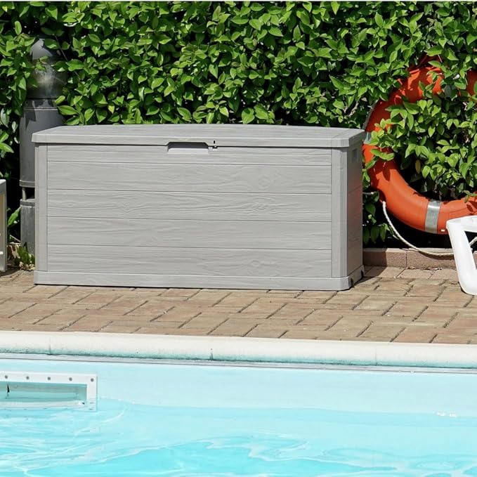 vidaXL Garden Storage Box 280L Light Grey Outdoor Chest