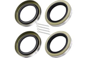 TICIKIM 4Pcs Trailer Axle Hub Wheel Grease Seals with 4Pcs Cotter Pins Replace for Dexter 010-019-00 (10-19) Transcom 171255TB National 473336, ID 1.719'' x OD 2.565'' Double Lip Seals, 3500 lbs #84 Spindle
