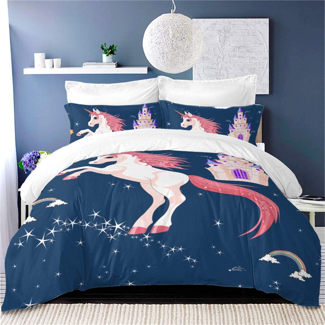 blue unicorn bedding