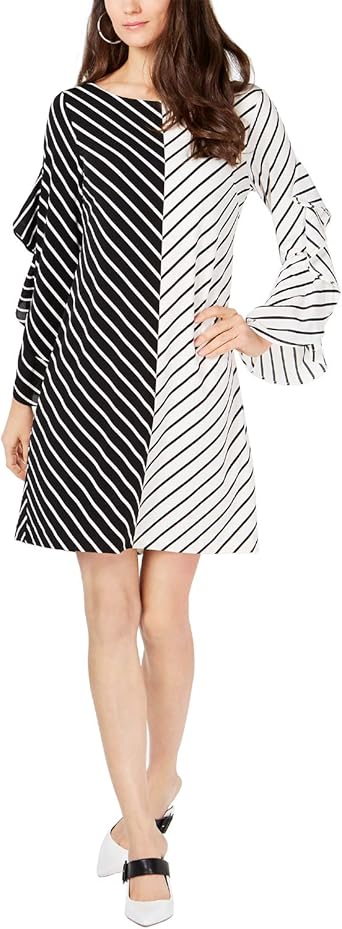 alfani pleated flounce dress