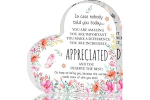 QUPT Appreciation Gifts for Women, Thank You Gifts, Affirmations Heart Shape Acrylic Sign, Inspirational Gifts, Office Gift, Graduation Gifts, Thank You Gifts For Women Nurse, Teacher, Boss, Coworker