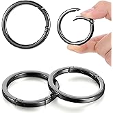 4Pcs 2 Inch Metal O Ring Keychain Rings, Large Black Key Rings Round Carabiner Flat Spring O-Ring Keysring Clip for Purse Strap, Handbag, Key Chain Hooks Accessoriess