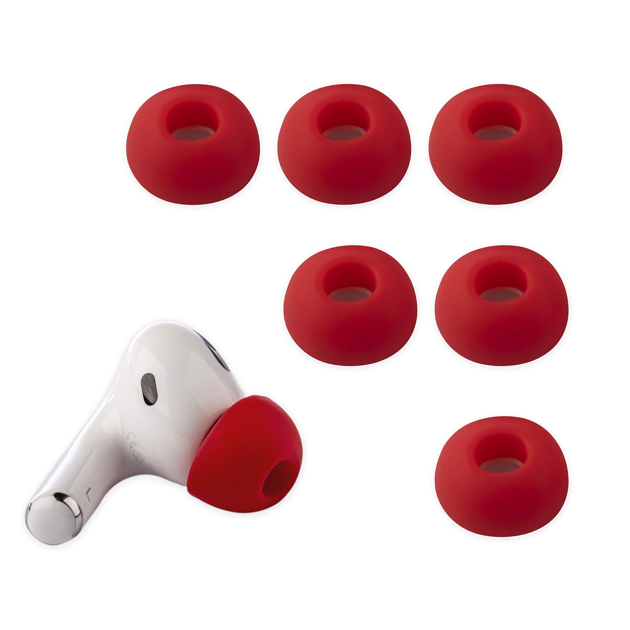 Xcessor (L 3 Pairs(6 Pcs) Large Size Silicone Earbuds Replacement Earbuds for Airpods Pro Red