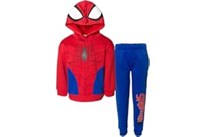 Marvel Spider-Man Avengers Fleece Cosplay Pullover Hoodie and Jogger Pants Outfit Set Toddler to Big Kid Sizes (2T - 18-20)