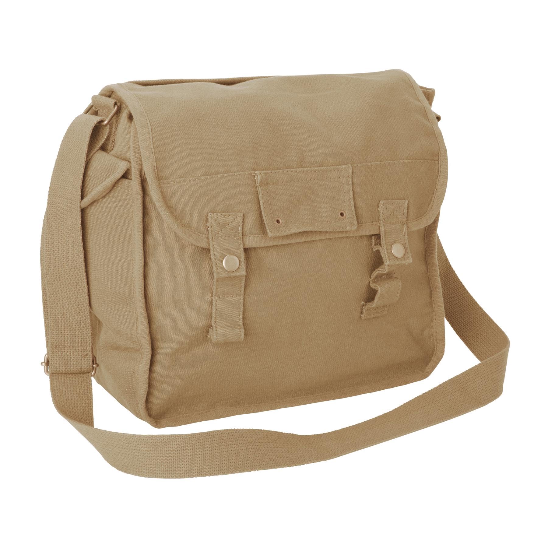 VINTIKA Large Cotton Canvas Side Bag - Beige