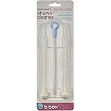 b.box Sippy Cup Replacement Straws and Cleaner | Includes 2 Straws and 1 Cleaner | BPA-Free | Phthalates & PVC Free | Dishwasher Safe