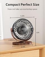 SWEETFULL Desk Fan Small USB Silent 3 Speeds 360° Adjustable Black view 5
