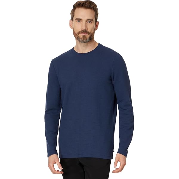 TravisMathew Men's Cloud Waffle Crew Mood Indigo S at Amazon Men's