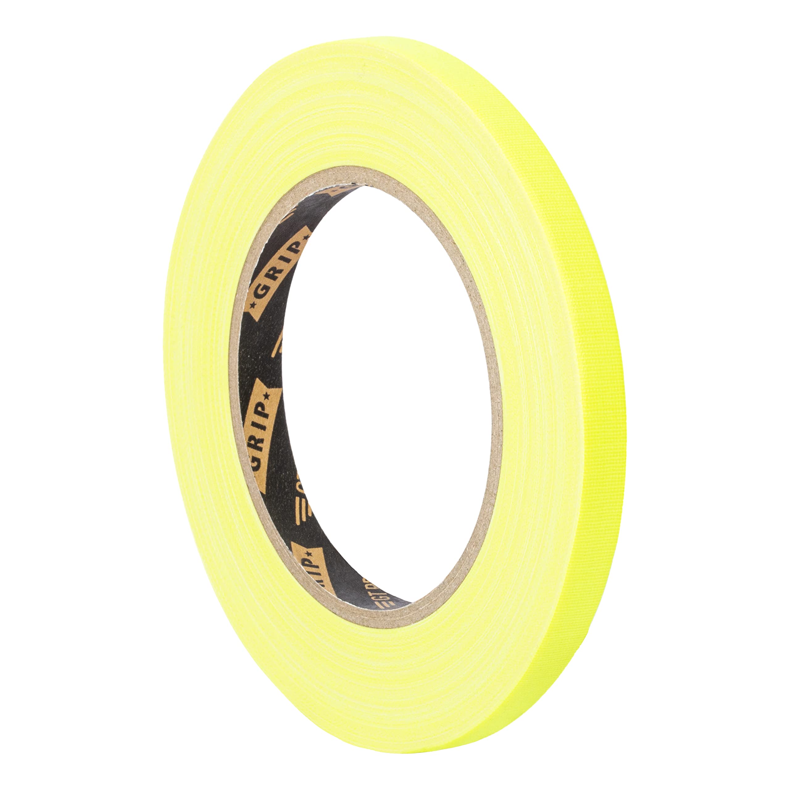 GRIP Eventbasics Fabric Tape, ADHESIVE_TAPES, 10 mm x 25 m, Neon Yellow, for Marking, Crafts, Tape Art, Labeling, Hula Hoop, Decoration