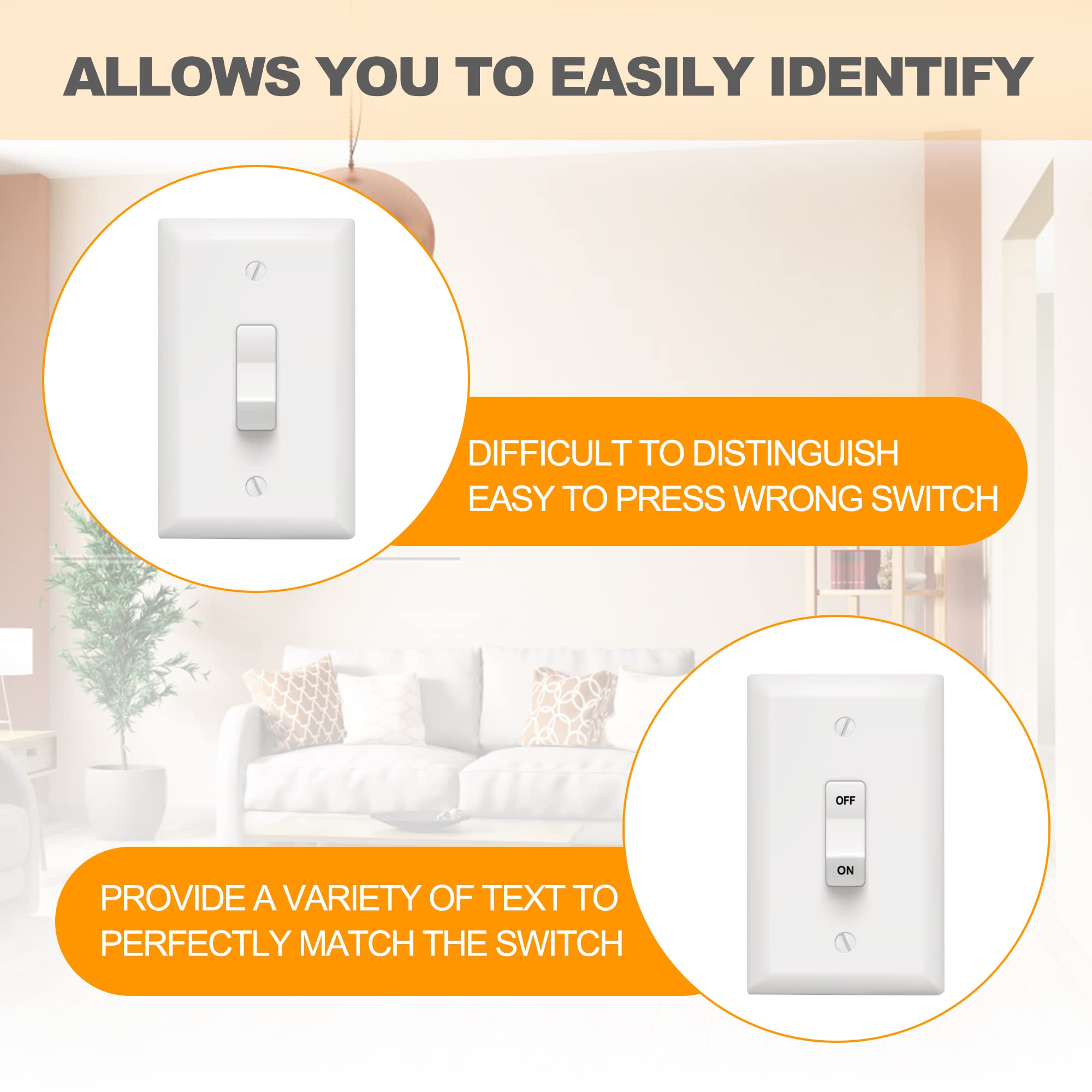 Mua TOMALL 200Pcs Light Switch Labels Icon Stickers Household ...