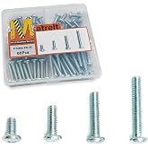 60 Pcs 4 Sizes #8-32 Machine Screws Knob Screws Cabinet Electricians Screws, Carbon Steel Zinc-Plated Phillips Pan Head Machine Screws Assortment Kit