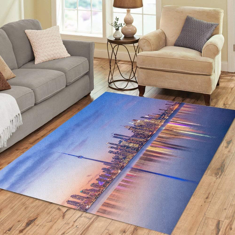 Pinbeam Area Rug Colorful Night Toronto Skyline Purple Light Ontario Canada Home Decor Floor Rug 2 X 3 Carpet Amazon Ca Home Kitchen