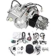 LIYUANJUN 125CC Engine Motor, 4-Stroke Semi Auto Engine for Go Kart ATV Quad Bike Buggy CDI/Air Cooling System Single-Cylinder with Reverse and 3 Forward Electrical Start
