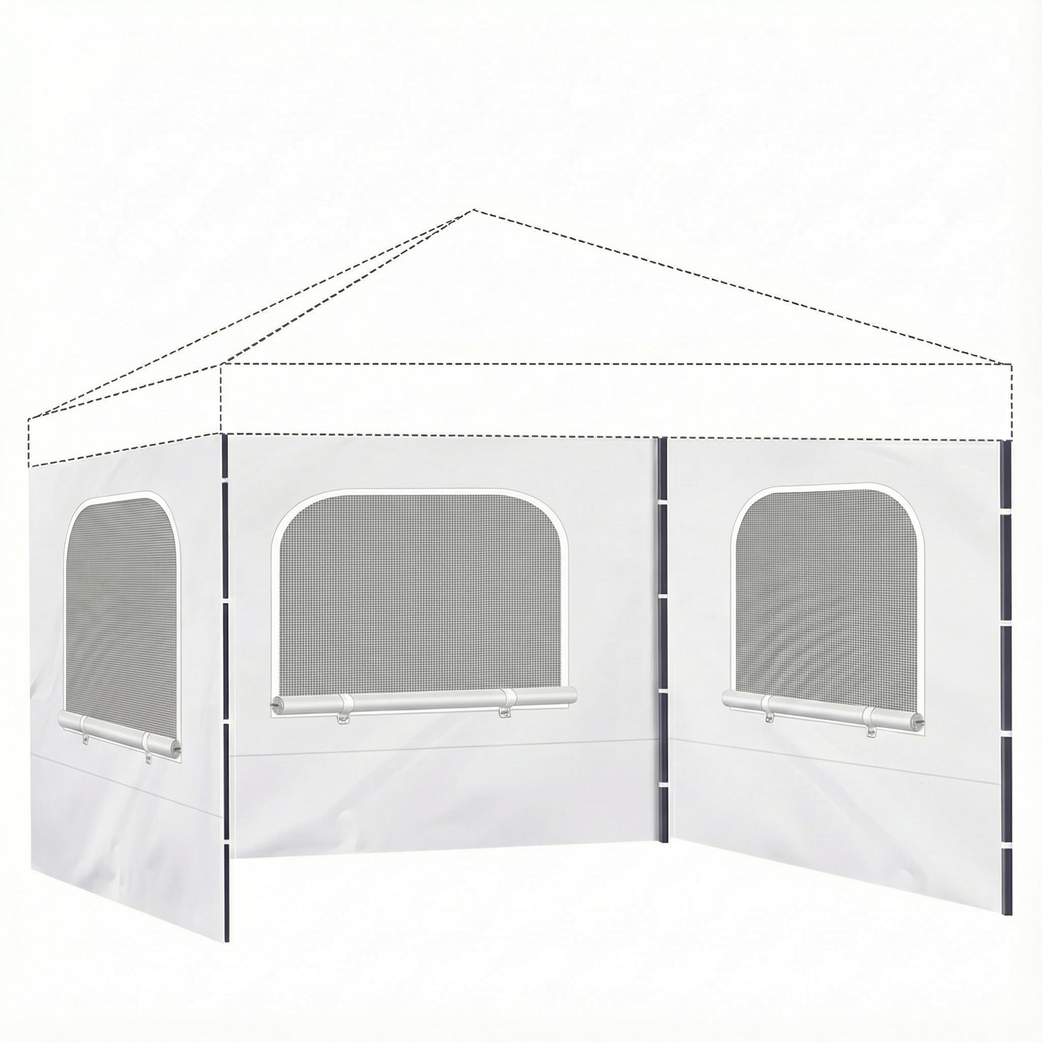 Photo 1 of 10x10ft Canopy Sidewall 3 Pack Wall Panel Replacement with Mesh Window for Pop Up Canopy Tent Outdoor Gazebo Patio Event Camping Beach Party(Sidewalls Only)