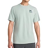 Reebok Mens Small Logo Crewneck T-Shirt, Standard Fit, Lightweight Cotton-Poly Jersey Fabric