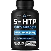 NutraChamps 5-HTP | 120 Vegan Capsules | 100mg Per Capsule | 5HTP Supplement + Co-Factors Vitamin B6 & Vitamin C | Stress Rel