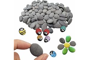 Lifetop 51pcs Tiny Painting Rocks ，DIY Smooth Surface Stones,Arts and Crafts ，0.5 to 1.0 inches ，So Small Rocks,Hand Picked f