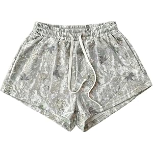 MakeMeChic Girl's Summer Camo Sweat Shorts Drawstring Workout Track Athletic Mini Shorts