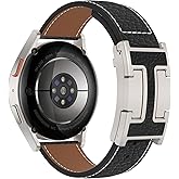 CHANCHY Leather Magnetic Watch Band Compatible with Samsung Galaxy Watch 8 40mm/44mm/Classic 46mm 2025, No Gap Top Grain Leather Dressy Band for Galaxy Watch8 Women Men