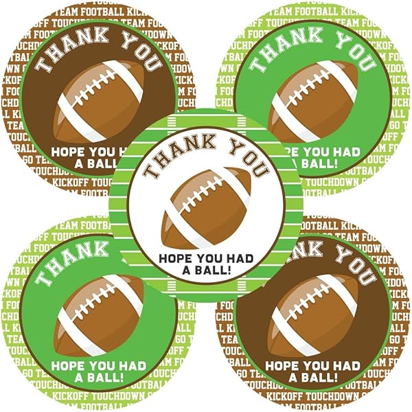 Amazon Com Football Game Thank You Sticker Labels Kids Children Sport Birthday Party Supplies Set Of 30 Handmade Products