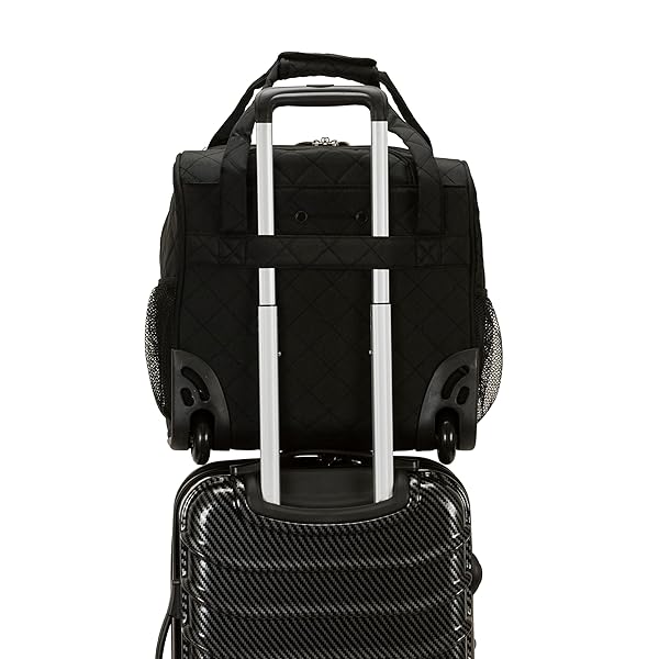 ROCKLAND MELROSE UPRIGHT WHEELED UNDERSEATER CARRY-ON LUGGAGE, BLACK, 15-INCH