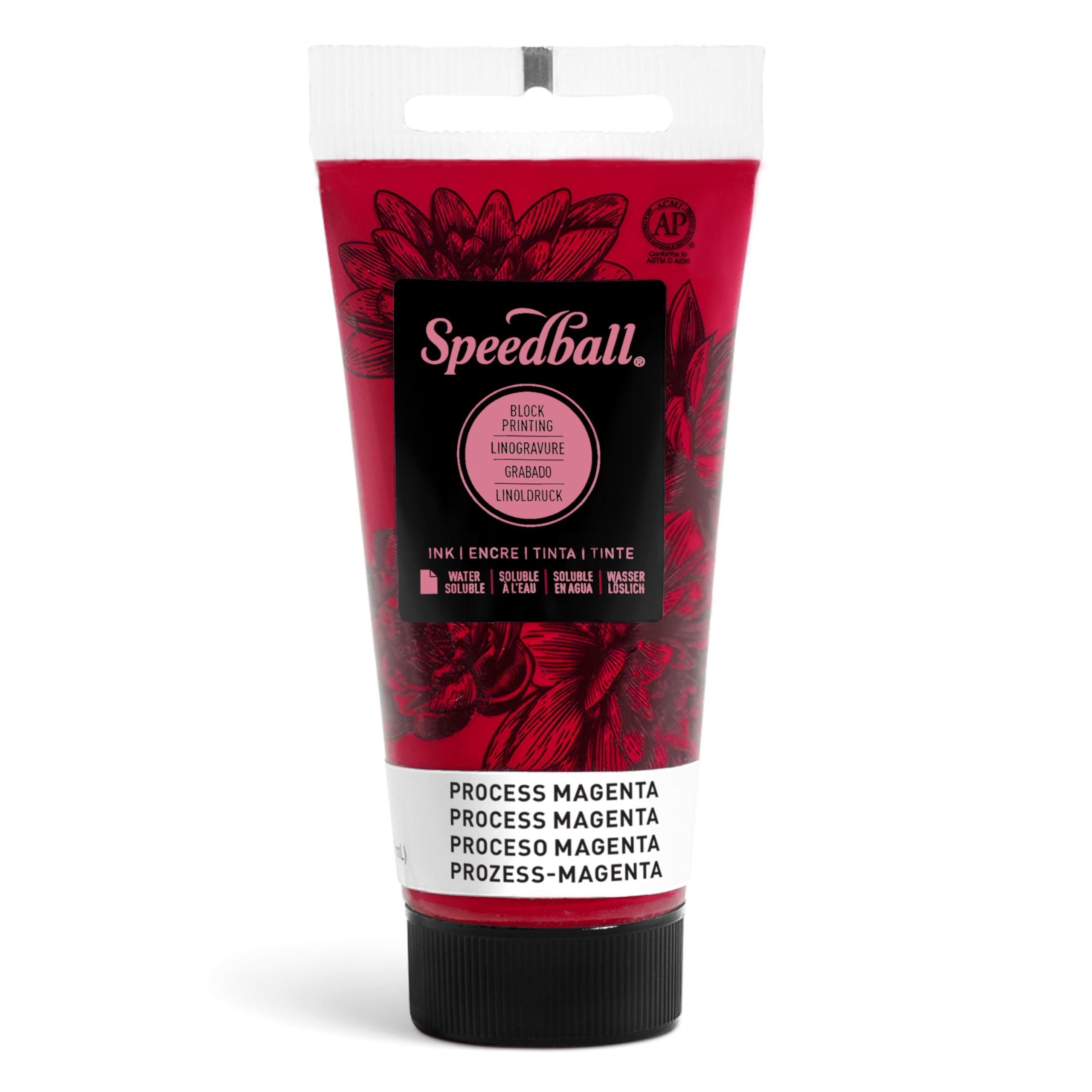 Speedball 37ml 1.25oz Water-Soluble Block Ink Process Magenta, Block Printing, Lino Print, Screen Printing, for Artists Kit
