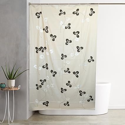 Kuber Industries PVC Shower Curtain - 7ft, Grey