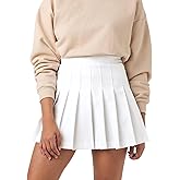 SCKTOO Womens Girl High Waisted Pleated Tennis Skirt School A-Line Skater Skirts with Lining Shorts